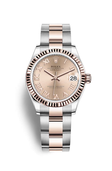 Rolex Datejust 31 watch: Oystersteel and Everose gold.